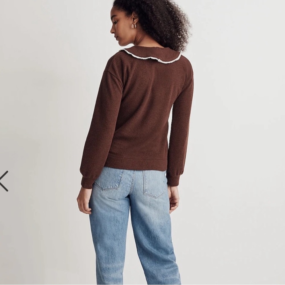 Madewell Ruffle-Collared Long-Sleeve Top - Picture 3 of 3